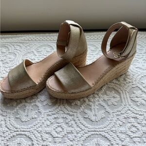 Franco Sarto Gold Wedge Sandals